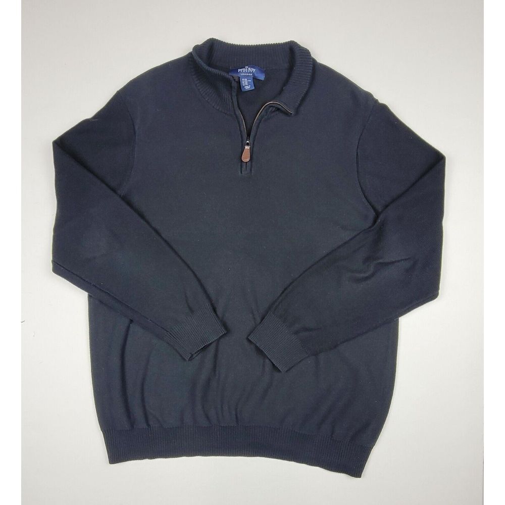 The Savile Row Company London‎ Sweater Mens 2XL.  Navy Quarter Zip Pullover.